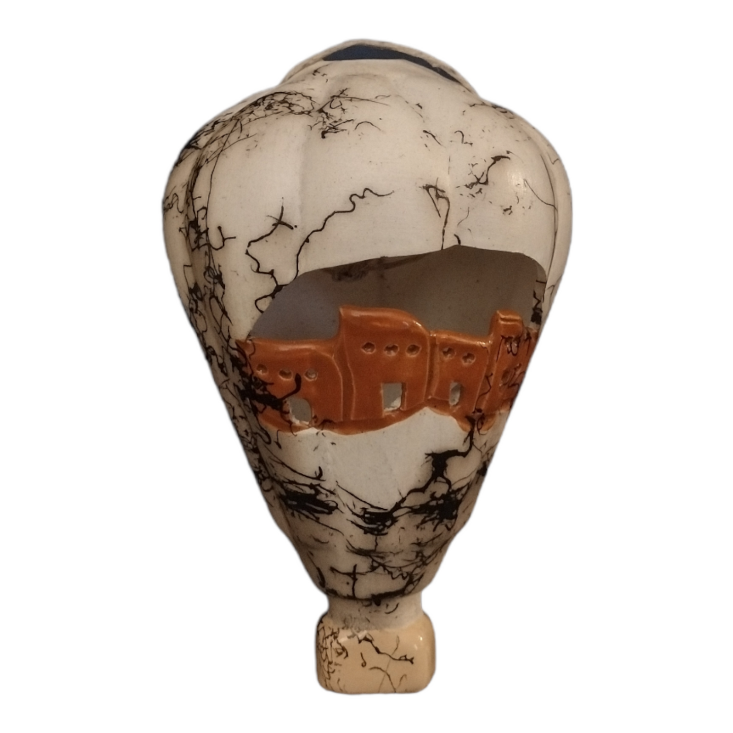 Handmade Horsehair Balloon Ornament Pottery With Pueblo Design