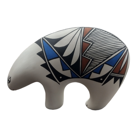 Handmade Medium Native American Acoma Bear Pottery