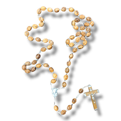 Handmade Olive Wood Rosary with Wood Crucifix