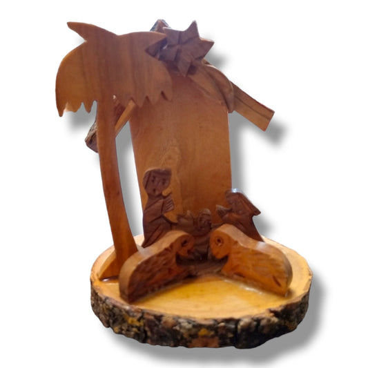 XSmall Hand Carved Olive Wood Nativity Set, Style 2, From the Holy Land.