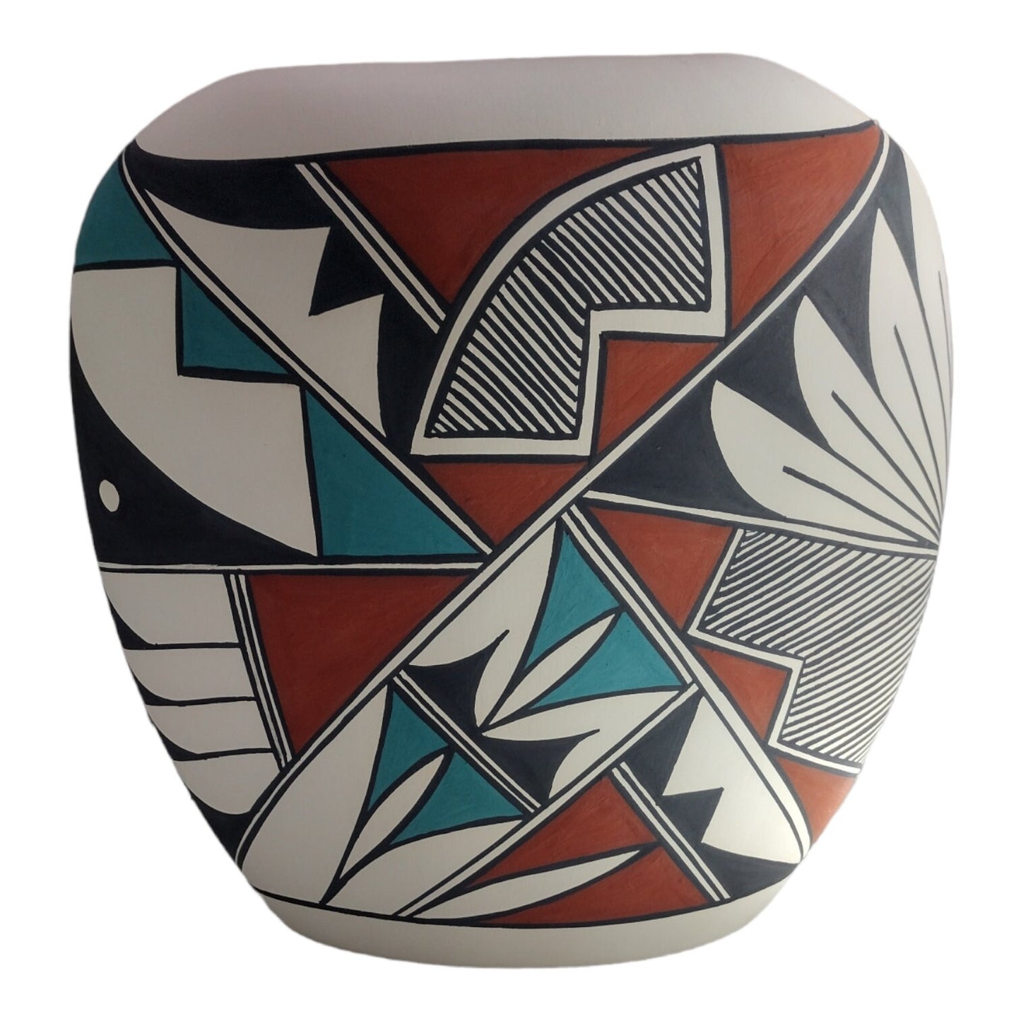 Handmade Large Native American Acoma Pillow Vase Pottery