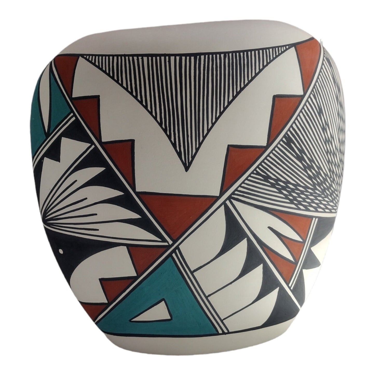 Handmade Large Native American Acoma Pillow Vase Pottery