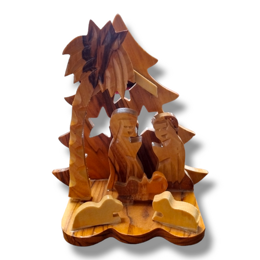 XSmall Hand Carved Olive Wood Nativity Set, Style 1, From the Holy Land.